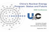 China’s Nuclear Energy Program: Status and Future … · China’s Nuclear Energy Program: Status and Future IAEE Conference Christhian Rengifo Senior Consultant, International