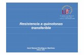 Resistencia a quinolonas transferible - SEIMC · Resistencia a quinolonas Modificación de la dianade la diana Sistemas de expulsión activa Mecanismos plasmídicos expulsión activa