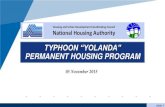TYPHOON “YOLANDA” PERMANENT HOUSING PROGRAMnha.gov.ph/news/2015-pdf-files/YolandaNationalMediaBriefing... · TYPHOON “YOLANDA” PERMANENT HOUSING PROGRAM ... Nalumsan Site