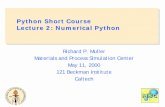 Python Short Course Lecture 2: Numerical .Python Short Course Lecture 2: Numerical Python Richard