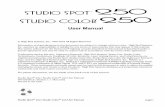 User Manual - High End Systems Spot/250series.pdf · page ii Studio Spot ® 250 / Studio Color® 250 User Manual Contacting High End Systems US and the Americas Sales Department: