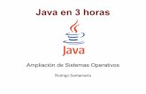 Java en 3 horas - VisUSALvis.usal.es/rodrigo/documentos/aso/java3h.pdf · Define atributos (variables de la clase) Define métodos (operaciones de la clase) ... (String lugar) que