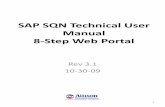 SAP SQN Technical User Manual 8-Step Web Portal · SAP SQN Technical User Manual 8-Step Web Portal Rev 3.1 10-30-09 1. Table of Contents Section Description Page 1.1 Logging into