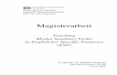 Magisterarbeit - TU Chemnitz · Magisterarbeit Teaching Modal Auxiliary Verbs in English for Specific Purposes (ESP) ... 5.3.4. Neutral Possibility 64 5.3.5. Quasi-subjunctive 66