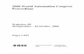 2008 World Automation Congress Proceedingstoc.proceedings.com/04074webtoc.pdf · 2008 World Automation Congress Proceedings Waikoloa, HI 28 September – 02 October 2008 ... Masahiko