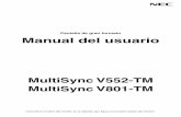 MultiSync V552-TM MultiSync V801-TM - necdisplay.com · Conexión de un reproductor de DVD o un ordenador con salida HDMI .....Español-18 Conexión de un ordenador con ... Modo imagen