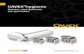 CAVEX hygienic - GmbH · Input shaft seal Standard VITON, NBR, optional PTFE for hygienic design Output shaft seal Standard VITON, NBR, optional PTFE for hygienic design Input shaft