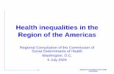 Health inequalities in the Region of the Americas · Health inequalities in the Region of the Americas ... M閤ic o Brasil Colombia Venezuela ... Urbano Rural Source: ...