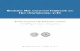 Resolution Plan Assessment Framework and Firm Determinations (2016 ... · Resolution Plan Assessment Framework and Firm Determinations (2016) Board of Governors of the Federal Reserve