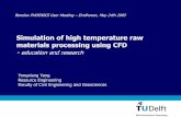 Simulation of high temperature raw materials processing ... · Simulation of high temperature raw materials processing using CFD-education and research ... m on CO2 O2 C3H4 H2O CO