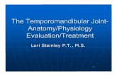 The Temporomandibular Joint- Anatomy/Physiology Evaluation ... · Temporomandibular joint (TMJ) •Temporal bone •Mandible •Relationship with boney landmarks on skull. 5 Condyle