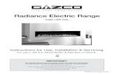 Radiance Electric Range - prestashop.thegascompany.ie 2017/Gazco 2017... · PR2463 Issue 5 (August 2018) Radiance Electric Range Instructions for Use, Installation & Servicing For