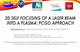 2D SELF FOCUSING OF A LASER BEAM INTO A PLASMA: … · 2D SELF FOCUSING OF A LASER BEAM INTO A PLASMA: PCGO APPROACH Alessandro Ruocco 1, Guillaume Duchateau , Stefan Huller2, Vladimir