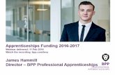 Apprenticeships Funding 2016-2017 Webinar delivered: 11 ... · Estimated 3-5% of a workforce will need to be an apprentice to utilise the levy BPP PROFESSIONAL APPRENTICESHIPS . Apprenticeship