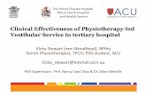 Clinical Effectiveness of Physiotherapy-led Vestibular ... · • A physiotherapy-led vestibular service demonstrated clinical effectiveness in Mx of dizzy patients presenting to