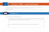 Your PIA worksheet - OAIC · ‘Your PIA’ worksheet Use this worksheet while you work through the modules to fill in key information about your project. This will make it easier
