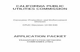 CALIFORNIA PUBLIC UTILITIES COMMISSION · CALIFORNIA PUBLIC UTILITIES COMMISSION Consumer Protection and Enforcement Division ... The website and mobile application must include a