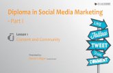 Diploma in Social Media Marketing - Cloud Object Storage · Diploma in Social Media Marketing -Part I. ... ATL –vs –BTL Above the line –Traditional ... What is Social Media