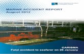MARINE ACCIDENT REPORT August 2012 - dmaib.com · MARINE ACCIDENT REPORT August 2012 CARISMA Fatal accident to seafarer on 26 January