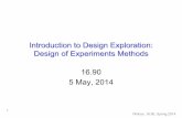 Lecture 22 Notes: Probabilistic Methods & Optimization ... · Introduction to Design Exploration: Introduction to Design Exploration: Design of Experiments Methods 16.90 5 May, 2014.