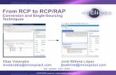 From RCP to RCP/RAP - EclipseCon France2018 · From RCP to RCP/RAP Conversion and Single-Sourcing Techniques Elias Volanakis evolanakis@innoopract.com Jordi Böhme López jboehme@innoopract.com--