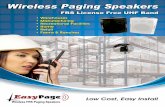 Wireless Paging Speakers - BRG Precision Products, Inc. Wireless Paging Sales Sheet.pdf · Wireless Paging Speakers FRS License Free UHF Band xWarehouses xManufacturing xRecreational