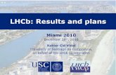 LHCb: Results and plans - University of Miami · Miami 2010 . December 16. th, 2010. Xabier Cid Vidal. University of Santiago de Compostela, on behalf of the LHCb collaboration. LHCb:
