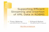 01 0 01 01 0 01 0 01 Supporting Efficient Streaming and ... · Supporting Efficient Streaming and Insertion of XML Data in RDBMS • Erhard Rahm ... 01 0 01 1 01 01 0 10 01 0 10 0