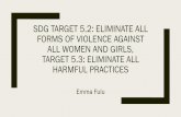 SDG Target 5.3: Eliminate all forms of violence against ... · sdg target 5.2: eliminate all forms of violence against all women and girls, target 5.3: eliminate all harmful practices
