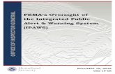 OIG-19-08 - FEMA's Oversight of the Integrated Public ... · November 19, 2018 Why We Did This Inspection Following the January 13, 2018, false missile alert in Hawaii, Congress requested