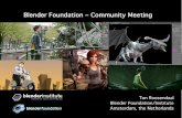 Blender Foundation – Community Meeting .Who makes Blender Blender 2.6x series: getting 2 years