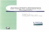 Privacy Impact Assessment - USDA · USDA Privacy Impact Assessment iliim NSCU NSF Center for Integrated Pest Management Privacy Impact Assessment for the NSF Center for Integrated