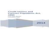 Credit Unions and Caisses Populaires Act, 1994 · Message from Parliamentary Assistant to the Minister of Finance On September 30, 2014, the Minister of Finance appointed me to lead