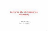 Lectures(18,(19:(Sequence( Assembly - CS CSU Homepage19_sequence_assembly.pdf · De Novo Genome Assembly Problem: given a collection of reads, i.e. short subsequences of the genomic