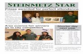 Steinmetz Star · Steinmetz Star Volume 76, Number 5, February - March 2011 Prizes awarded for perfect attendance Area science fair winners go to city competition