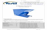 Vestil Manufacturing Corp. MANUAL.pdf · D-TILT Sideways chute dumping configuration; D-75-LD and D-100-LD models only 130 lb. (59.1kg) Heavy-duty polyethylene lids Lid Model Parts