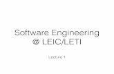 Software Engineering @ LEIC/LETI · Introdução à Engenharia de Software Sérgio Guerreiro FCA 2015. Goals. An introduction to ... software production Ian Sommerville. The purpose