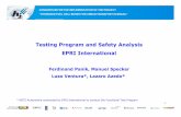 Testing Program and Safety Analysis EPRI International · Testing Program and Safety Analysis EPRI International Ferdinand Panik, Manuel Specker ... Test according to ABNT NBR 10967