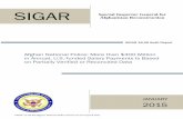 SIGAR N . Special Inspector General for Afghanistan ... · SIGAR 15-26-AR/Afghan National Police Personnel and Payroll Data SIGAR JANUARY 2015 . ... the Afghan Ministries of Interior