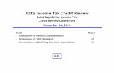2015 Income Tax Credit Review - December 14, 2015 · Maximum QCO credit is $200 for singles and heads of household and $400 for married couples Maximum QCFO credit is $400 for singles