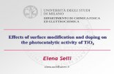 Photocatalysis: Fundamentals and Applications · Elena Selli elena.selli@unimi.it Effects of surface modification and doping on the photocatalytic activity of TiO 2 DIPARTIMENTO DI