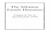 The Arl(ansas Family Historian - Arkansas Genealogical Society · Co.; Tenn. in the 1860 census. I have found where some Atkins belonged to Shiloh Methodist Church a number of years