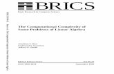 BRICS · BRICS RS-96-33 Buss et al.: The Computational Complexity of Some Problems of Linear Algebra BRICS Basic Research in Computer Science The Computational Complexity of Some