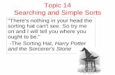 Topic 14 Searching and Simple Sorts - University of Texas ... · Topic 14 Searching and Simple Sorts ... -The Sorting Hat, Harry Potter and the Sorcerer's Stone. ... PowerPoint Presentation