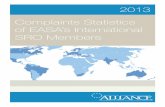 2013 Complaints Statistics of EASA’s International SRO Memberseasa-alliance.org/sites/default/files/2013 Complaints Statistics of... · Source: EASA international SRO member statistics