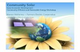 Warren McKenna -- Farmers Electric Cooperative wmckenna ... · Community Solar Iowa Economic Development Community Efficient and Renewable Energy Workshop Warren McKenna -- Farmers