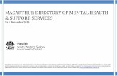 MACARTHUR DIRECTORY OF MENTAL HEALTH & SUPPORT … · MACARTHUR DIRECTORY OF MENTAL HEALTH & SUPPORT SERVICES Vs.1 November 2013 Disclaimer: This directory has been developed by the