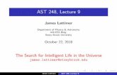 AST 248, Lecture 9 - Stony Brook University · James Lattimer AST 248, Lecture 9. Evidence for Evolution, continued Molecular Evidence { The Unity of Life The code used to translate