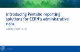 Introducing Pentaho reporting solutions for CERN’s ... · Pentaho reporting solutions 16 •Pentaho Analyser •Predefined reports (scheduled + on demand) •Analyser dashboards