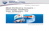 Mail Delivery Issues Heritage Station, San Antonio, TX · Mail Theft at Older Neighborhood Delivery and Collection Box Units Customers’ packages were stolen from older NDCBUs serviced
